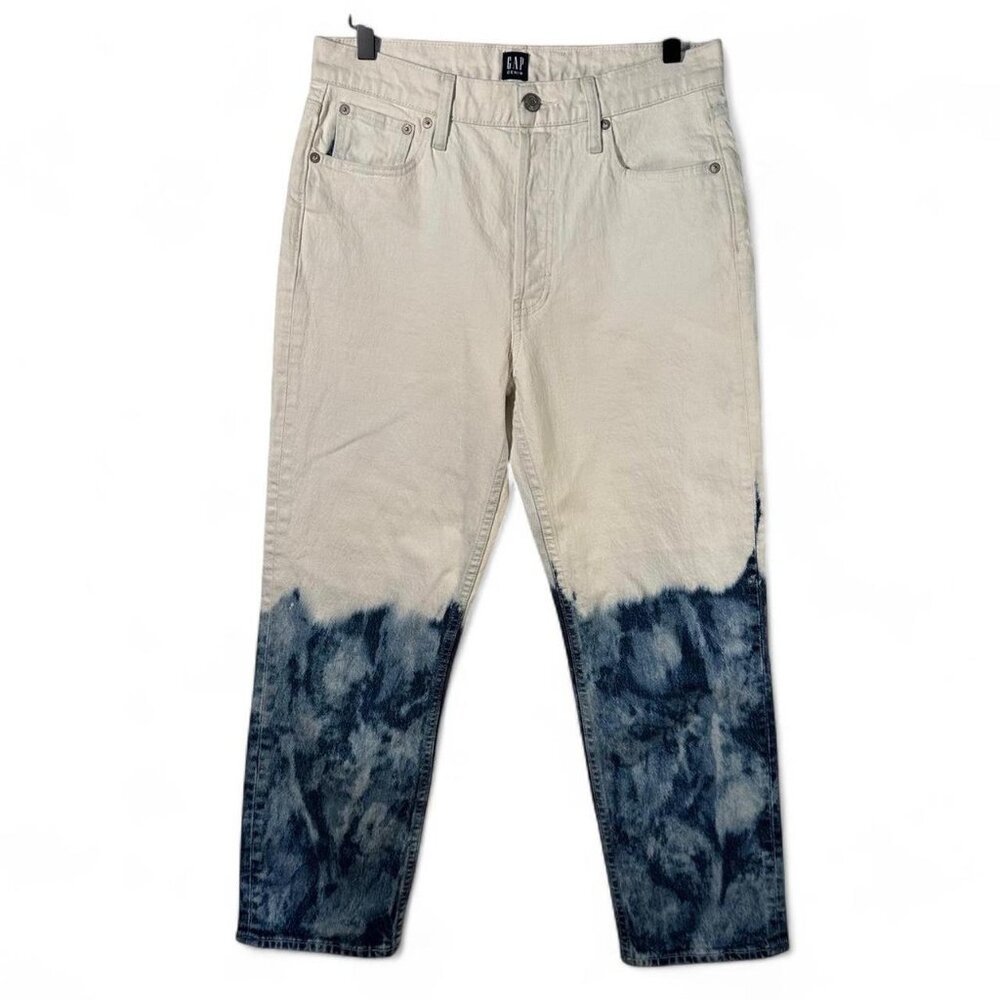 GAP The Cheeky Straight Leg Jeans in White to Indigo Wash